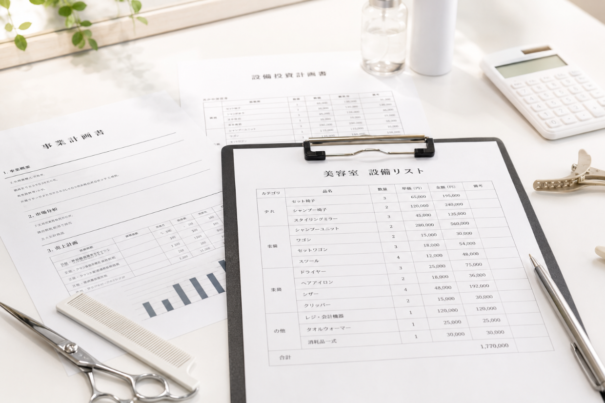 備品リストは開業資金と事業計画にも反映する